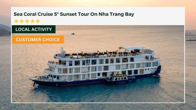 Sea Coral Cruise 5* Sunset Tour On Nha Trang Bay: Dinner on Floating Restaurant with Seafood Menu & Optional Lobster and Free Flow Drinks | Vietnam - Photo 1 of 10