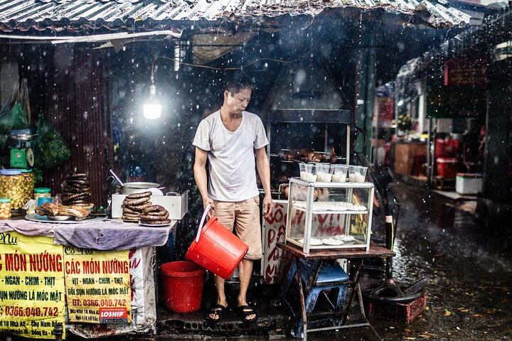 rainy day in local market