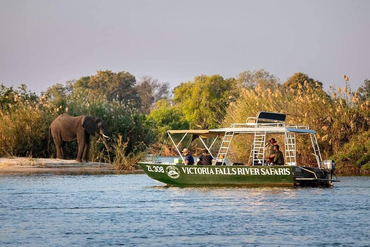 This boat was specifically designed to cross over rapids easily and can operate in waters as shallow as 20cm.
This boat gives you the best view of the Zambezi River 